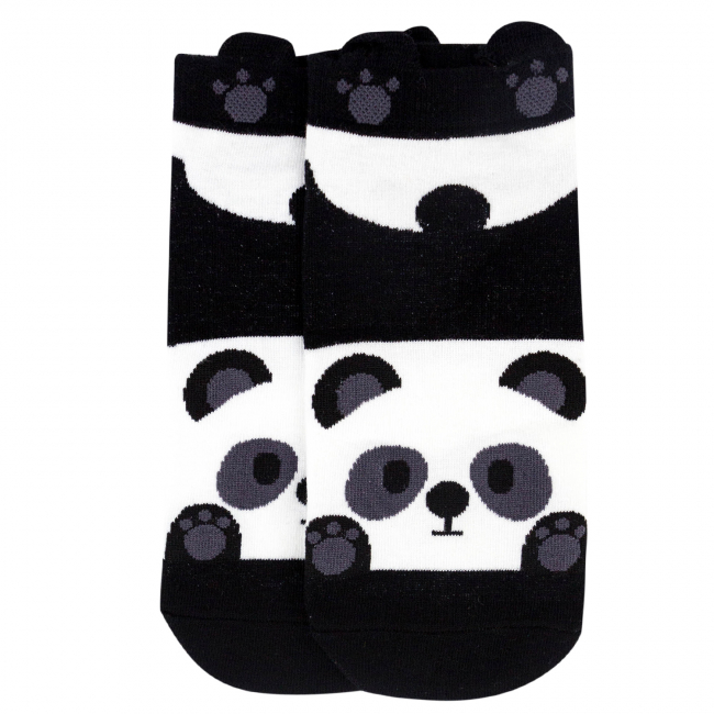 Носки короткие "Панда" (черно-белые)