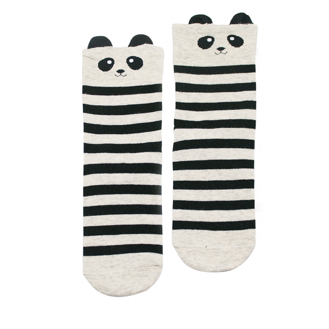 Носки "Панда" (серые полосатые)