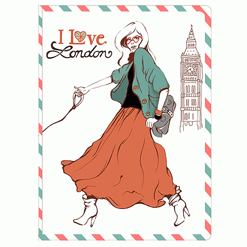 Обложка для паспорта "I love London"