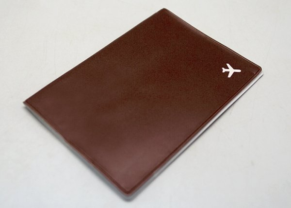 Обложка для паспорта "Самолет" (коричневая)