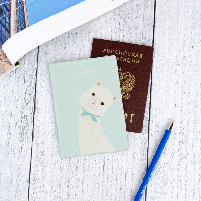 Обложка для паспорта "Альпака с платочком"