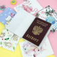 Обложка для паспорта "Фламинго и утка"