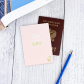 Обложка для паспорта "Life is - pink and avocado"