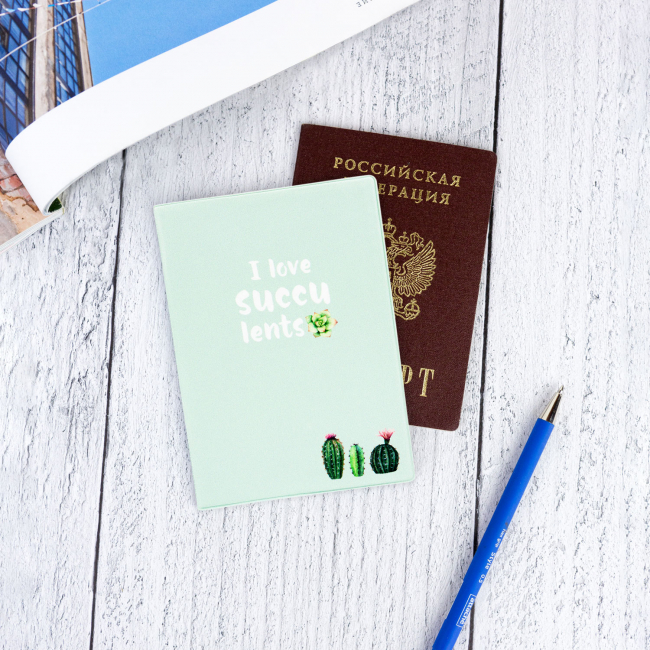 Обложка для паспорта "Succulents"