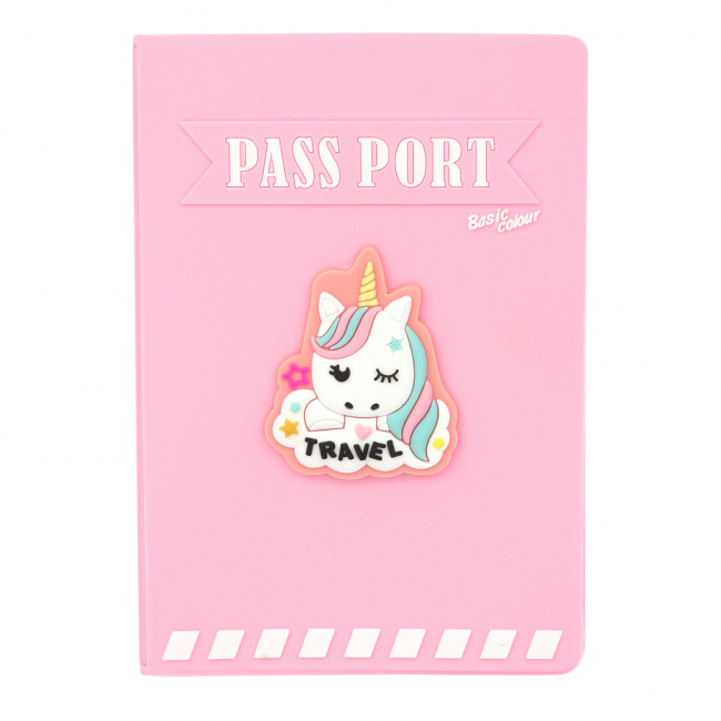 Обложка для паспорта "Unicorn traveler" (розовая)