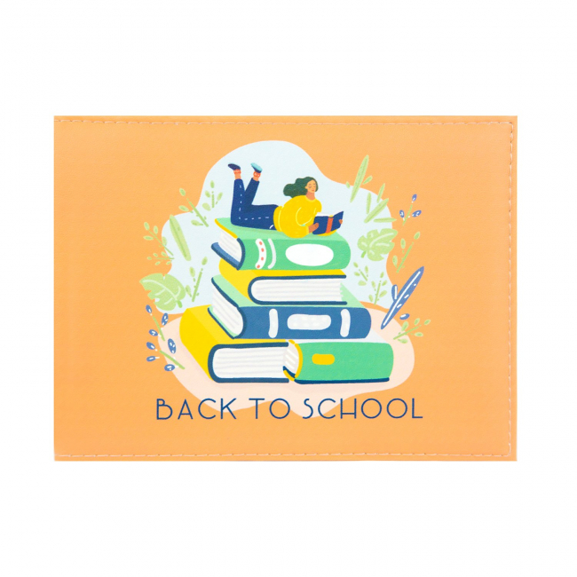 Обложка на зачетную книжку "Back to school" (иск.кожа)