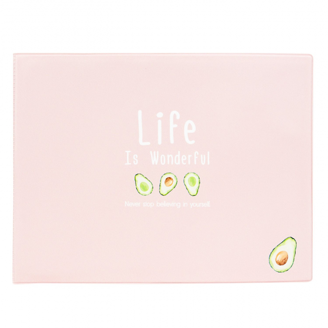 Обложка на зачетную книжку "Life is - pink and avocado"