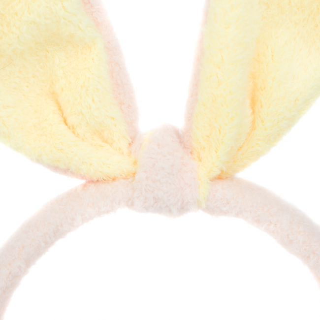 Ободок-повязка "Ушки зайки" (розовый с желтым)