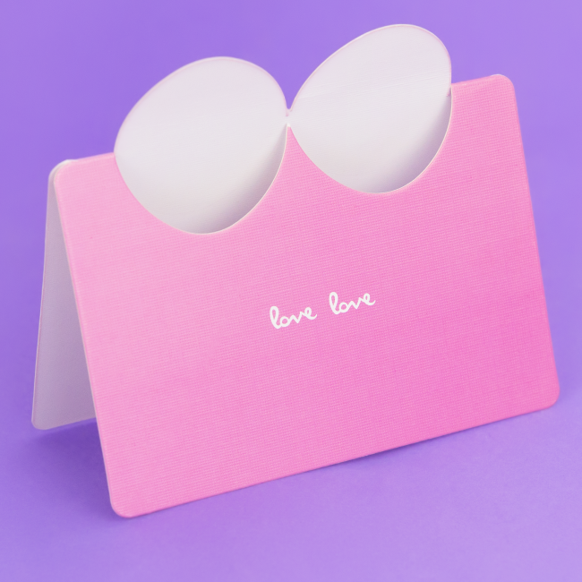 Поздравительная открытка с сердечком (розовая)