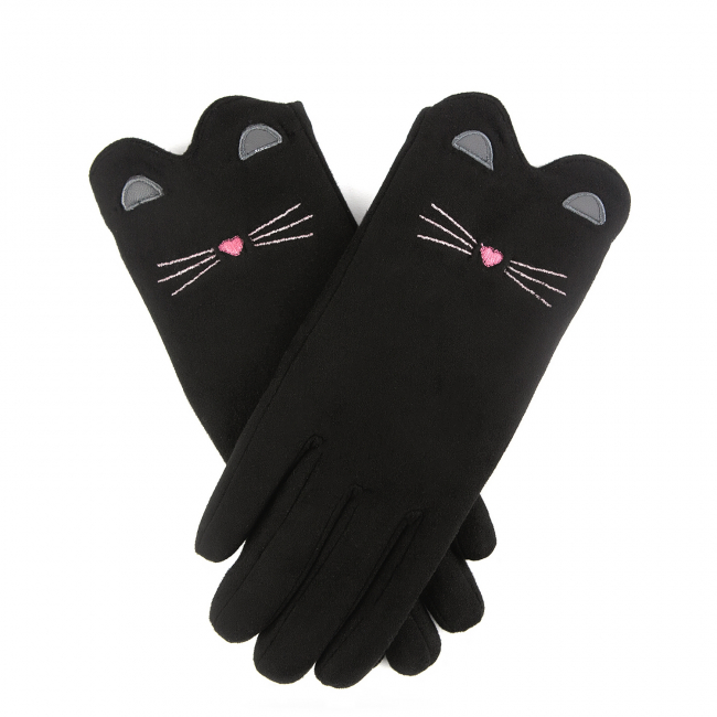 Перчатки "Котики" (черные)