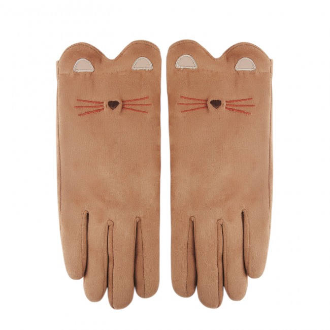 Перчатки "Котики" (коричневые)