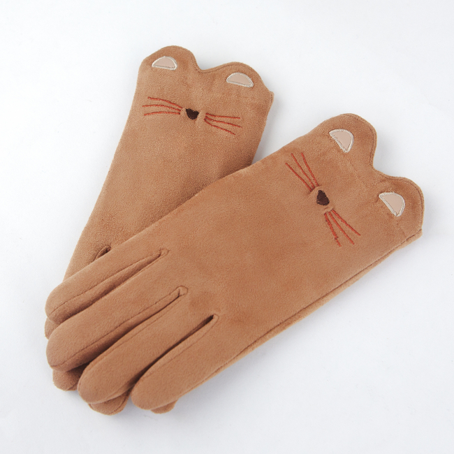 Перчатки "Котики" (коричневые)