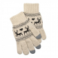 Сенсорные перчатки с оленями "Deers & heart" (бежевые)