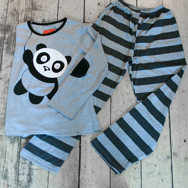 Пижама "Panda" (серо-черная)