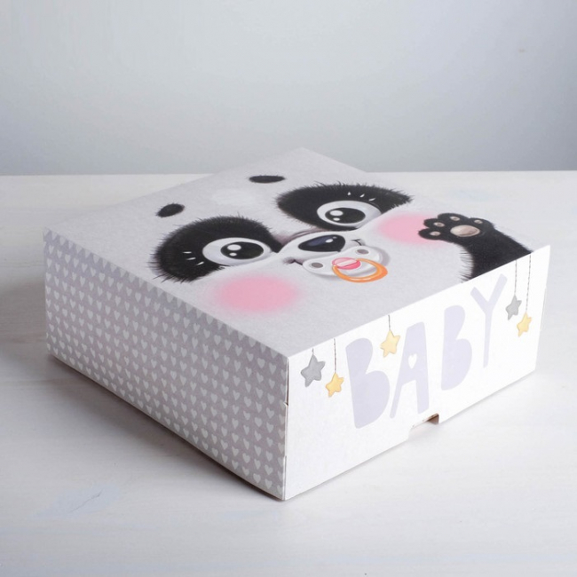 Коробка складная «Baby панда», 25 × 25 × 10 см