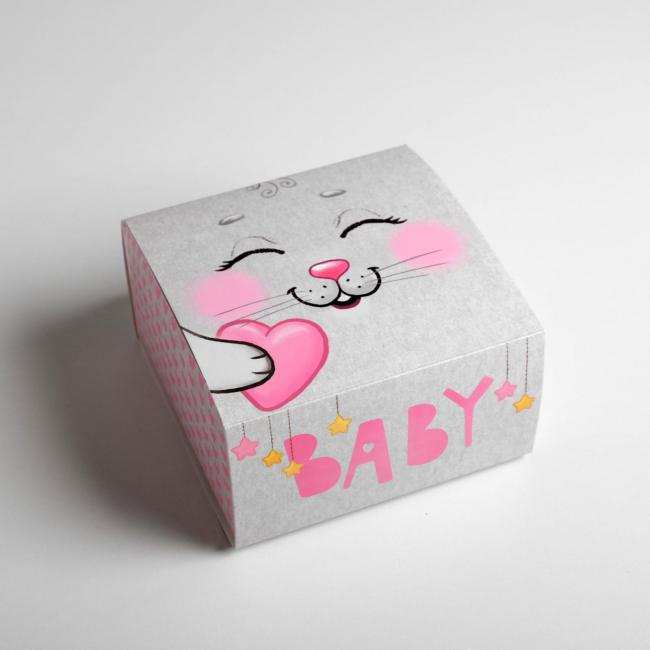 Коробка складная «Baby зайчишка», 15 × 15 × 8 см