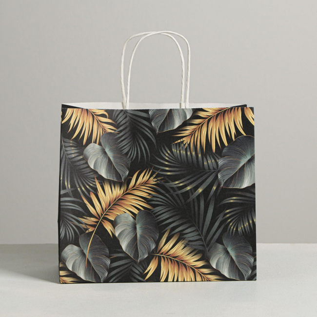 Пакет подарочный крафтовый «Тропики», 25 × 22 × 12 см
