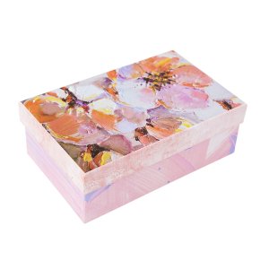 Подарочная коробка «Цветы», 15 х 9,5 х 5,5 см (розовая)