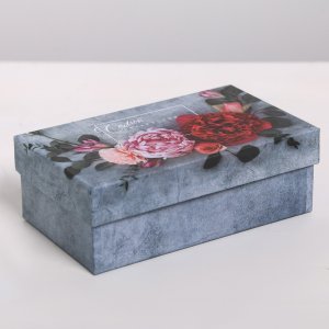 Подарочная коробка «Цветы», 15 х 9,5 х 5,5 см (самой прекрасной на сером)