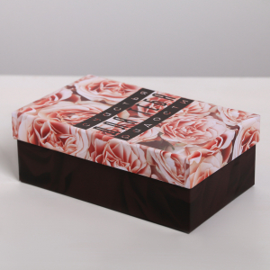 Подарочная коробка «Цветы», 18 х 11 х 6,5 см (для тебя розы на черном)