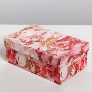 Подарочная коробка «Цветы», 20 х 12,5 х 7,5 см (розовые пионы Yourself)
