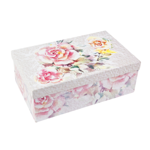 Подарочная коробка «Цветы», 32,5 х 20 х 12,5 см (кремовая)
