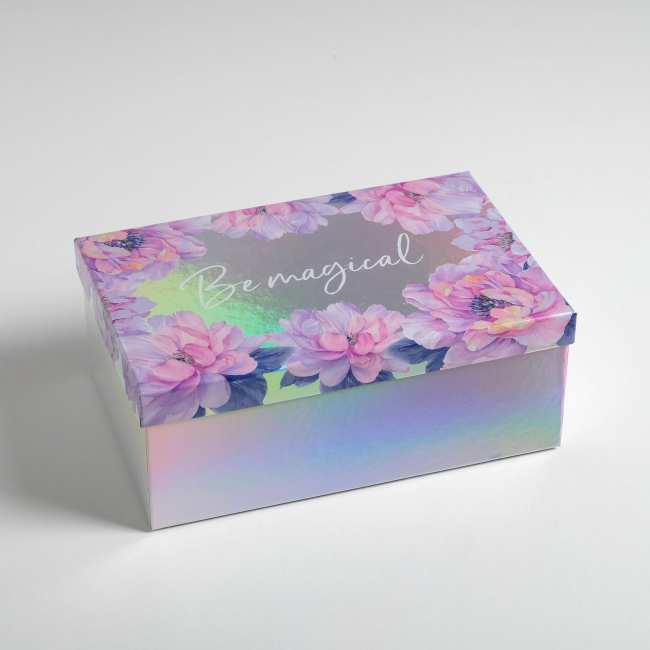 Подарочная коробка «Цветы - Металлик», 28 х 18,5 х 11,5 см