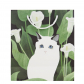 Подарочный пакет "Кот в зелени" (белые цветы)
