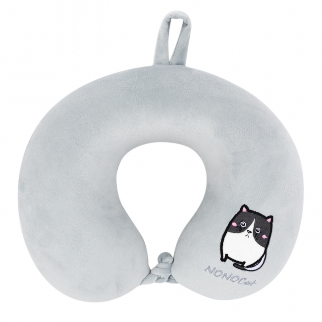 Подушка для путешествий "Cat", Memory Foam (серая)