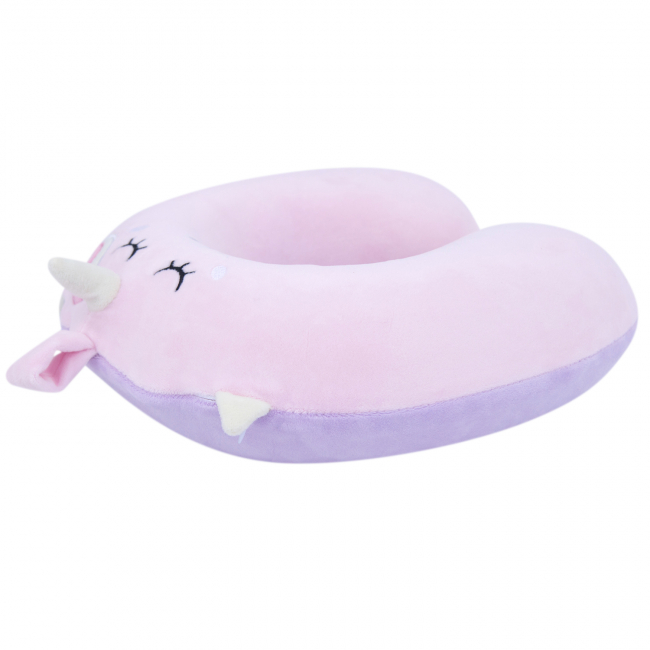 Подушка для путешествий "Единорог спит", Memory Foam (розовый)