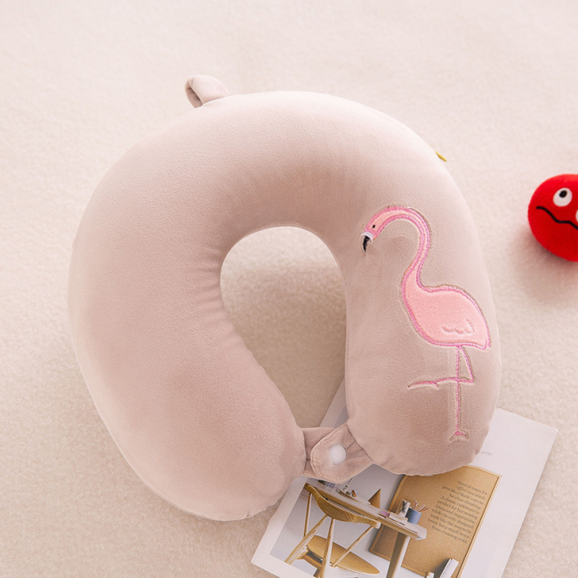 Подушка для путешествий "Фламинго", Memory Foam (розовая)