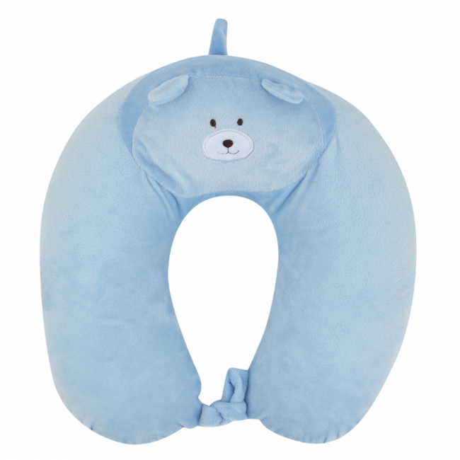 Подушка для путешествий "Мишка", Memory Foam (голубая)