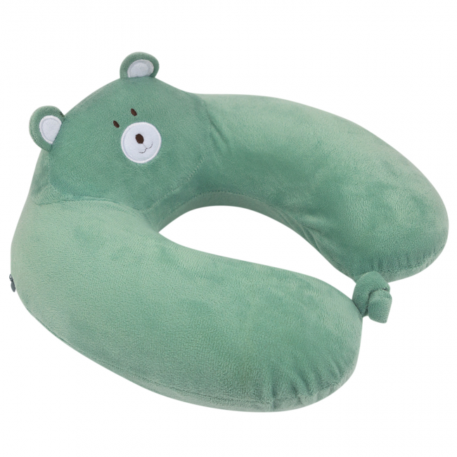 Подушка для путешествий "Мишка", Memory Foam (зеленая)