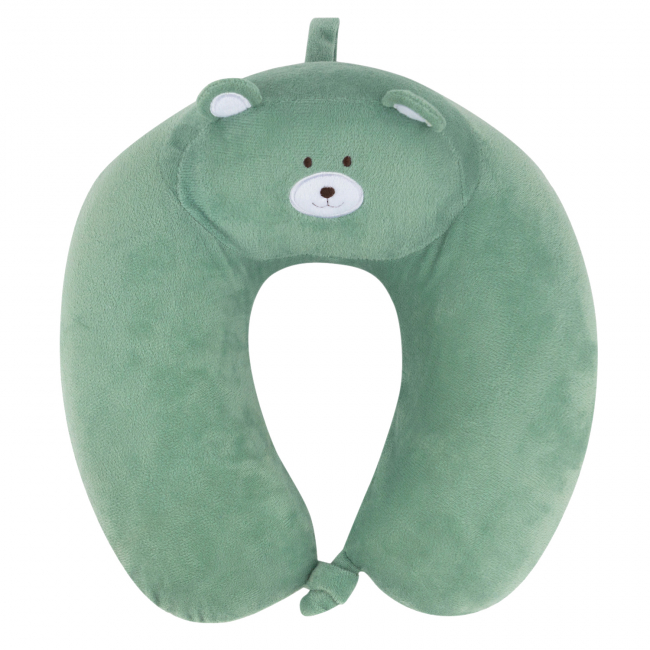 Подушка для путешествий "Мишка", Memory Foam (зеленая)