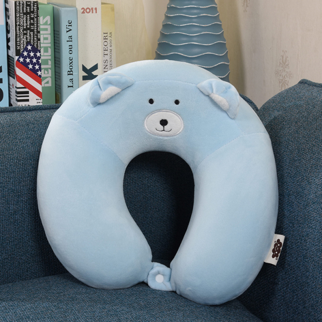 Подушка для путешествий "Собачка с ушками", Memory Foam (голубая)