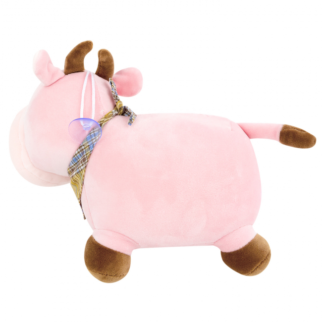 Игрушка-подушка "Коровка Мила", 25 см (розовая)
