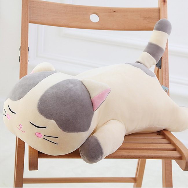 Игрушка-подушка "Котя" (серо-белый) 60см