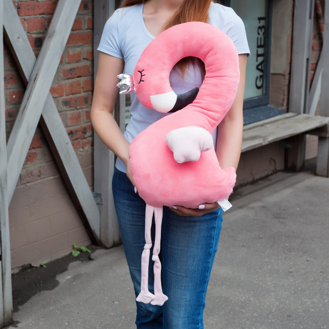 Игрушка-подушка "Розовый фламинго" 55см