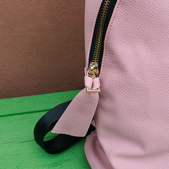 Рюкзак с большой молнией (розовый)