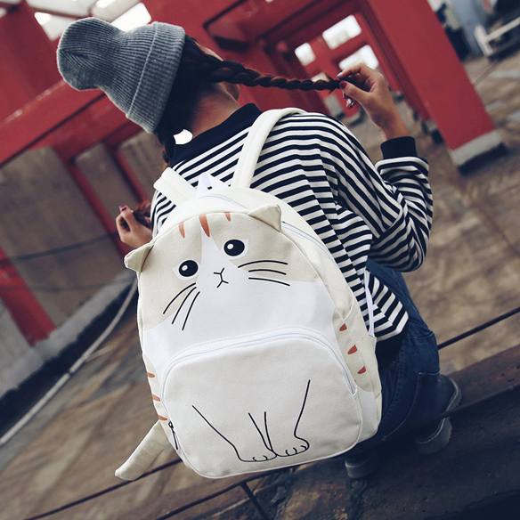 Рюкзак с ушками "Кот" (бежевый)