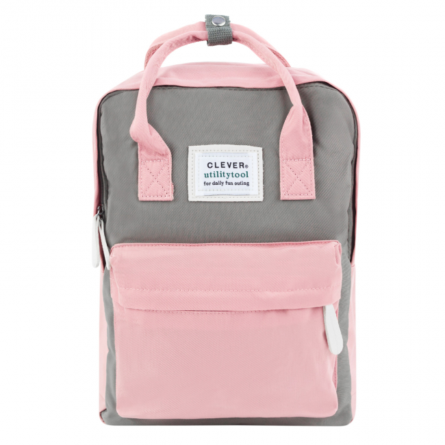 Сумка-рюкзак "Clever" (серо-розовый)