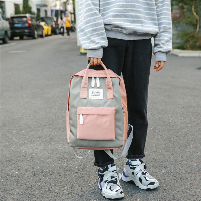 Сумка-рюкзак "Clever" (серо-розовый)