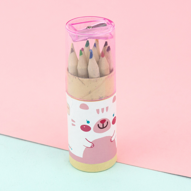 Набор цветных карандашей (розовый)