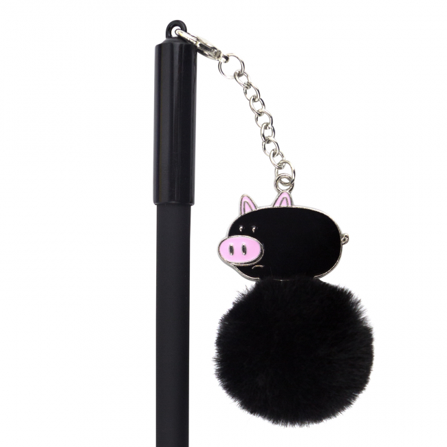 Ручка "Piggy & fur" (черная)