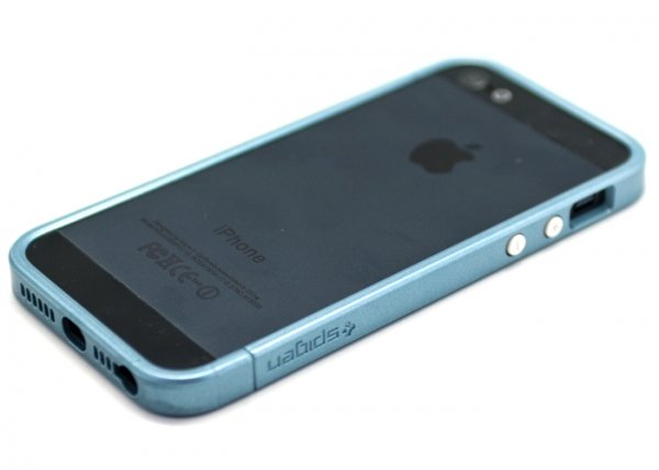Бампер для iPhone 5/5s "Spigen" (голубой)