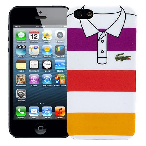 Чехол для iPhone 5/5s "Purple, red, yellow stripes", серия "Sports shirt"