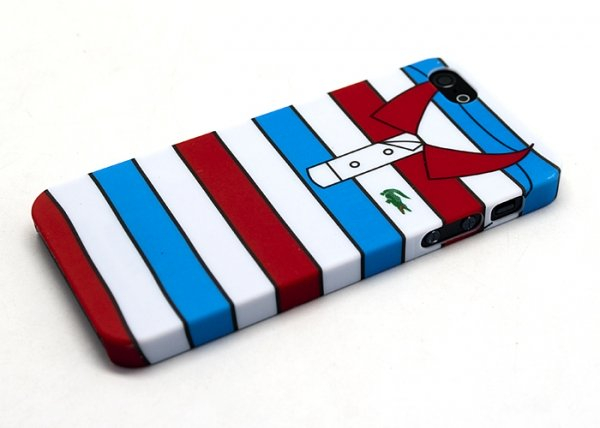 Чехол для iPhone 5/5s "Red with blue stripes", серия "Sports shirt"