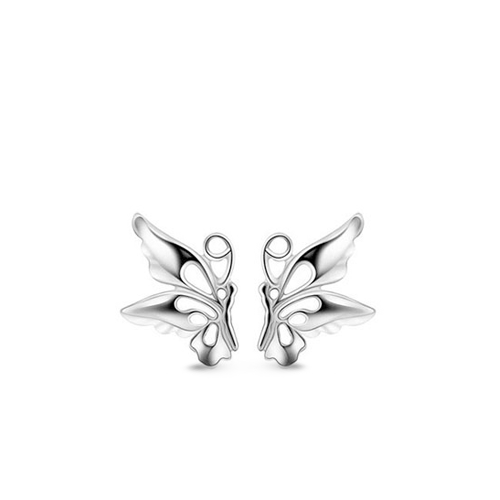 Серьги-гвоздики "Silver butterflies"