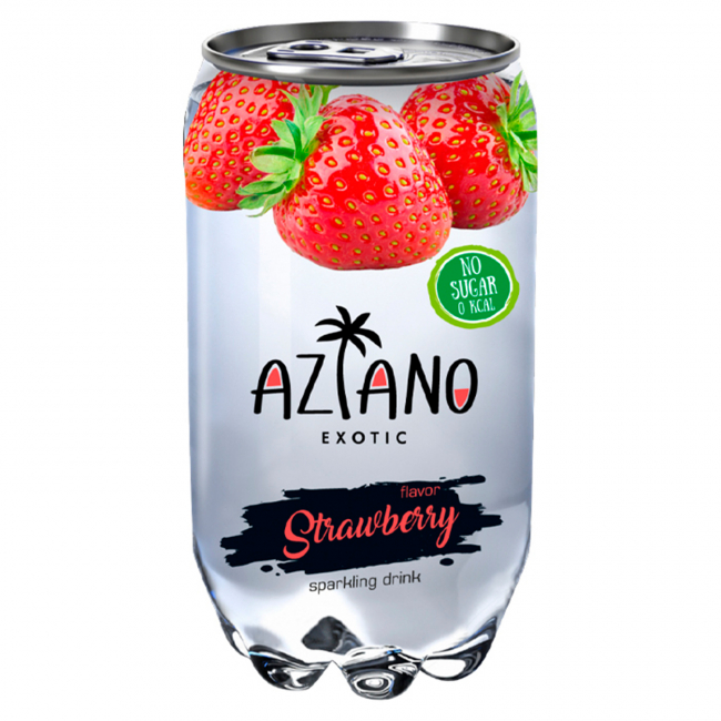 Напиток безалкогольный газированный "Aziano", 350 мл (клубника)