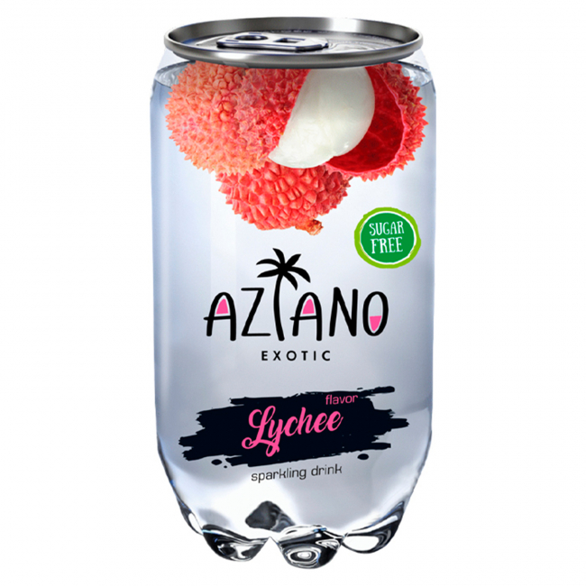 Напиток безалкогольный газированный "Aziano", 350 мл (личи)